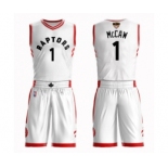 Men's Toronto Raptors #1 Patrick McCaw Authentic White 2019 Basketball Finals Bound Suit Jersey - Association Edition