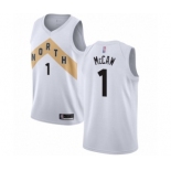 Men's Toronto Raptors #1 Patrick McCaw Authentic White Basketball Jersey - City Edition