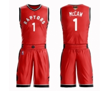 Men's Toronto Raptors #1 Patrick McCaw Swingman Red 2019 Basketball Finals Bound Suit Jersey - Icon Edition