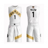 Men's Toronto Raptors #1 Patrick McCaw Swingman White 2019 Basketball Finals Bound Suit Jersey - City Edition