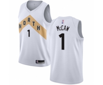 Men's Toronto Raptors #1 Patrick McCaw Swingman White Basketball Jersey - City Edition