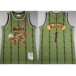 Men's Toronto Raptors #1 Tracy McGrady Green 1998-99 Throwback Stitched Jersey