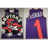 Men's Toronto Raptors #1 Tracy McGrady Purple Big Face Mitchell Ness Hardwood Classics Soul Swingman Throwback Jersey