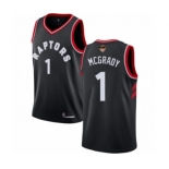 Men's Toronto Raptors #1 Tracy Mcgrady Authentic Black 2019 Basketball Finals Bound Jersey Statement Edition