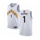 Men's Toronto Raptors #1 Tracy Mcgrady Authentic White 2019 Basketball Finals Bound Jersey - City Edition