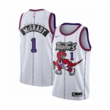 Men's Toronto Raptors #1 Tracy Mcgrady Authentic White Hardwood Classics Basketball Jersey