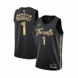 Men's Toronto Raptors #1 Tracy Mcgrady Swingman Black Basketball Jersey 2019-20 City Edition