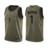 Men's Toronto Raptors #1 Tracy Mcgrady Swingman Green Salute to Service 2019 Basketball Finals Bound Jersey