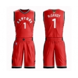 Men's Toronto Raptors #1 Tracy Mcgrady Swingman Red 2019 Basketball Finals Bound Suit Jersey - Icon Edition