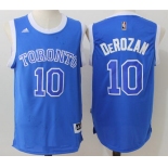 Men's Toronto Raptors #10 DeMar DeRozan Blue Stitched 2017 NBA Adidas Revolution 30 Swingman Jersey