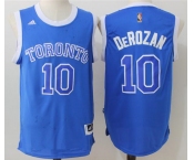 Men's Toronto Raptors #10 DeMar DeRozan Blue Stitched 2017 NBA Adidas Revolution 30 Swingman Jersey