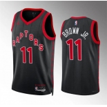 Men's Toronto Raptors #11 Bruce Brown Jr Black Statement Edition Basketball Jersey