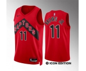 Men's Toronto Raptors #11 Bruce Brown Jr Red Icon Edition Stitched Basketball Jersey