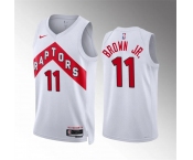 Men's Toronto Raptors #11 Bruce Brown Jr White Association Edition Stitched Basketball Jersey