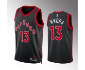 Men's Toronto Raptors #13 Jordan Nwora Black Statement Edition Stitched Basketball Jersey