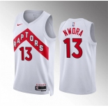 Men's Toronto Raptors #13 Jordan Nwora White Association Edition Stitched Basketball Jersey