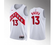 Men's Toronto Raptors #13 Jordan Nwora White Association Edition Stitched Basketball Jersey