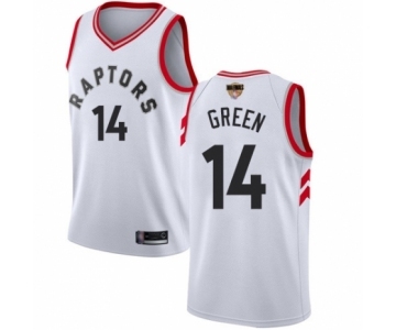 Men's Toronto Raptors #14 Danny Green Authentic White 2019 Basketball Finals Bound Jersey - Association Edition