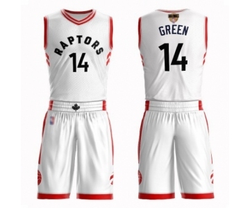 Men's Toronto Raptors #14 Danny Green Authentic White 2019 Basketball Finals Bound Suit Jersey - Association Edition