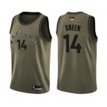 Men's Toronto Raptors #14 Danny Green Swingman Green Salute to Service 2019 Basketball Finals Bound Jerse