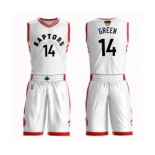 Men's Toronto Raptors #14 Danny Green Swingman White 2019 Basketball Finals Bound Suit Jersey - Association Edition