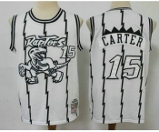 Men's Toronto Raptors #15 Vince Carter 1998-99 White Silver Hardwood Classics Soul Swingman Throwback Jersey