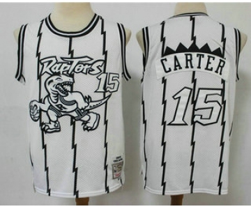 Men's Toronto Raptors #15 Vince Carter 1998-99 White Silver Hardwood Classics Soul Swingman Throwback Jersey