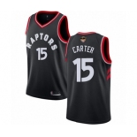 Men's Toronto Raptors #15 Vince Carter Authentic Black 2019 Basketball Finals Bound Jersey Statement Edition