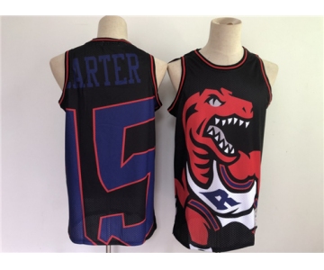 Men's Toronto Raptors #15 Vince Carter Authentic Black Big face Edition Basketball Jersey