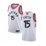 Men's Toronto Raptors #15 Vince Carter Authentic White 2019 Basketball Finals Bound Jersey - Association Edition