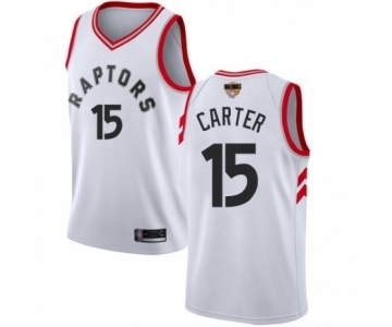 Men's Toronto Raptors #15 Vince Carter Authentic White 2019 Basketball Finals Bound Jersey - Association Edition