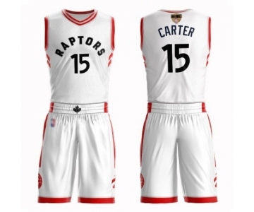 Men's Toronto Raptors #15 Vince Carter Authentic White 2019 Basketball Finals Bound Suit Jersey - Association Edition