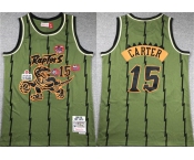 Men's Toronto Raptors #15 Vince Carter Green 1998-99 Throwback Stitched Jersey