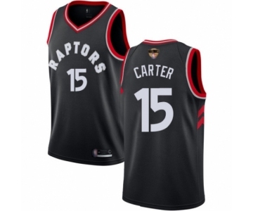 Men's Toronto Raptors #15 Vince Carter Swingman Black 2019 Basketball Finals Bound Jersey Statement Edition