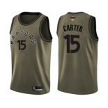 Men's Toronto Raptors #15 Vince Carter Swingman Green Salute to Service 2019 Basketball Finals Bound Jersey