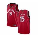 Men's Toronto Raptors #15 Vince Carter Swingman Red 2019 Basketball Finals Bound Jersey - Icon Edition