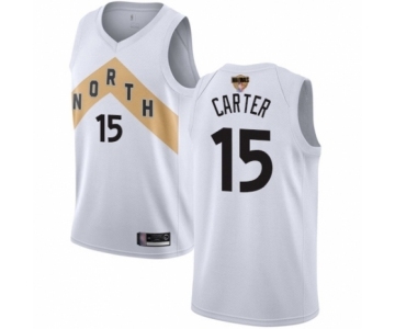 Men's Toronto Raptors #15 Vince Carter Swingman White 2019 Basketball Finals Bound Jersey - City Edition