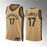 Men's Toronto Raptors #17 Garrett Temple Gold 2023-24 City Edition Stitched Basketball Jersey