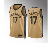 Men's Toronto Raptors #17 Garrett Temple Gold 2023-24 City Edition Stitched Basketball Jersey