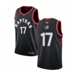 Men's Toronto Raptors #17 Jeremy Lin Authentic Black 2019 Basketball Finals Bound Jersey Statement Edition