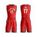 Men's Toronto Raptors #17 Jeremy Lin Authentic Red 2019 Basketball Finals Bound Suit Jersey - Icon Edition