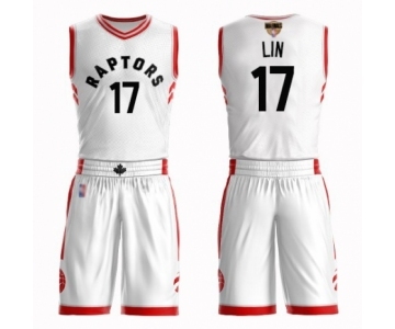 Men's Toronto Raptors #17 Jeremy Lin Authentic White 2019 Basketball Finals Bound Suit Jersey - Association Edition