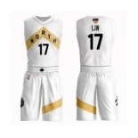 Men's Toronto Raptors #17 Jeremy Lin Authentic White 2019 Basketball Finals Bound Suit Jersey - City Edition