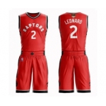 Men's Toronto Raptors #2 Kawhi Leonard Authentic Red 2019 Basketball Finals Bound Suit Jersey - Icon Edition