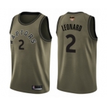 Men's Toronto Raptors #2 Kawhi Leonard Swingman Green Salute to Service 2019 Basketball Finals Bound Jersey