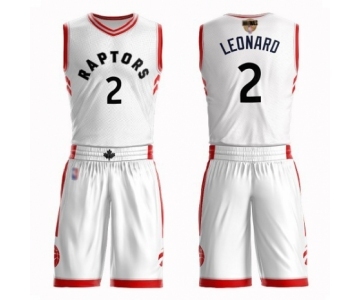 Men's Toronto Raptors #2 Kawhi Leonard Swingman White 2019 Basketball Finals Bound Suit Jersey - Association Edition