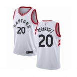 Men's Toronto Raptors #20 Dewan Hernandez Authentic White Basketball Jersey - Association Edition