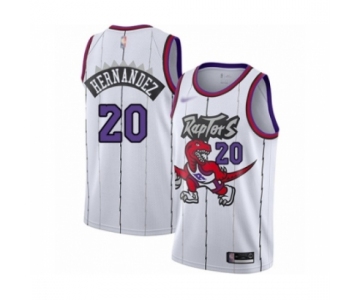 Men's Toronto Raptors #20 Dewan Hernandez Authentic White Hardwood Classics Basketball Jersey