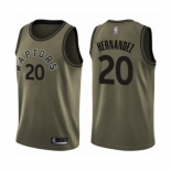 Men's Toronto Raptors #20 Dewan Hernandez Swingman Green Salute to Service Basketball Jersey