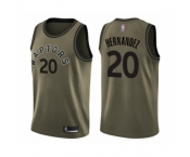 Men's Toronto Raptors #20 Dewan Hernandez Swingman Green Salute to Service Basketball Jersey